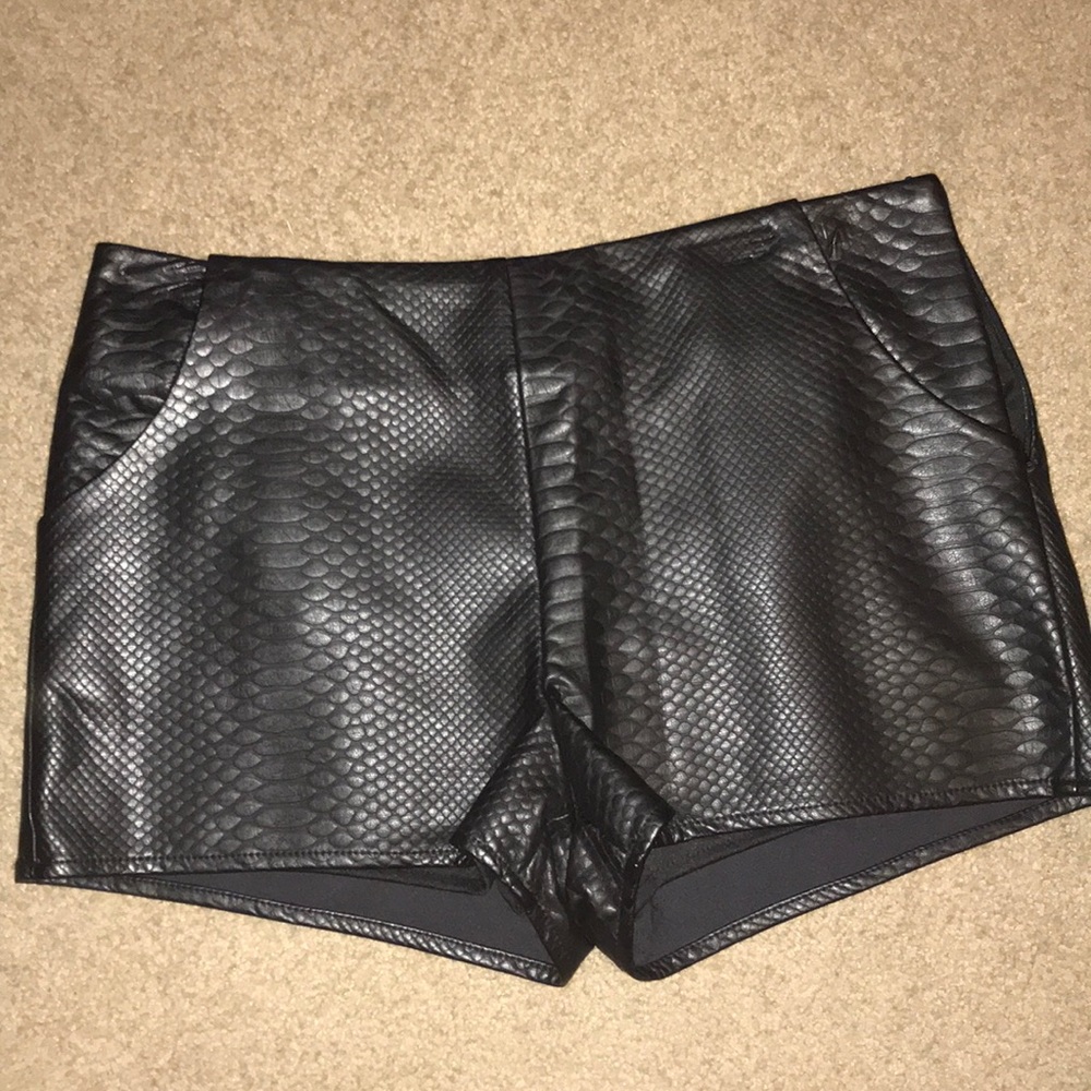 Leather shorts